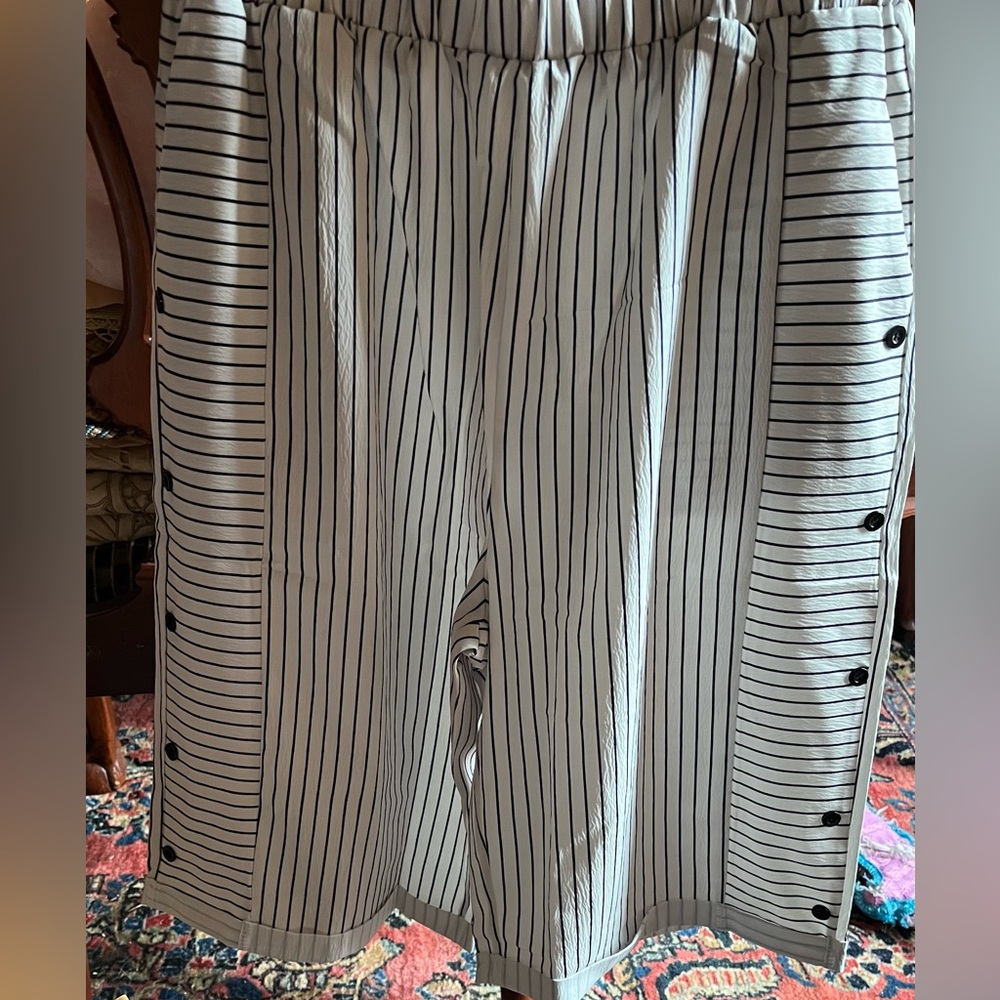 Striped Black and White Striped Shorts - New without tags